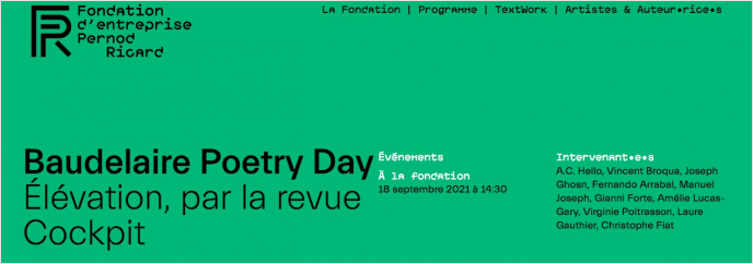 Baudelaire Poetry Day à la Fondation Pernod Picard