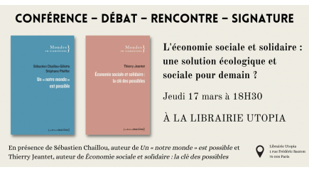 Rencontre autour de l'économie sociale et solidaire à la librairie Utopia