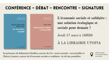 Rencontre autour de l'économie sociale et solidaire à la librairie Utopia