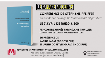 Conférence de Stéphane Pfeiffer au Garage moderne à Bordeaux