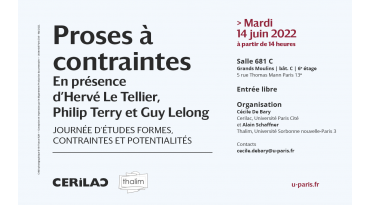 Séminaire « Formes, contraintes et potentialités » en présence de Guy Lelong