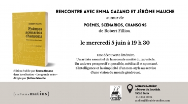Rencontre avec Emma Gazano et Jérôme Mauche à L'Atelier